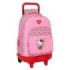 Safta Hello Kitty Mochila con Carro - Extraible - Bolsillo Frontal - Portabotellas - Doble Cremallera - Hombreras Acolchadas - Asa Acolchada - Tarjeta ID - Base Reforzada - 330x220x450mm - Color Rosa