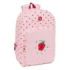 Safta Glowlab Frutitas Mochila Adaptable a Carro - Tirador Doble - Bolsillo Frontal - Hombreras Ergonomicas - Espalda Acolchada - Asa de Mano Superior - 19.30L - 300x140x460mm - Color Rosa