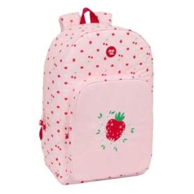 Safta Glowlab Frutitas Mochila Adaptable a Carro - Tirador Doble - Bolsillo Frontal - Hombreras Ergonomicas - Espalda Acolchada - Asa de Mano Superior - 19.30L - 300x140x460mm - Color Rosa