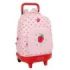 Safta Glowlab Frutitas Mochila con Carro - Extraible - Bolsillo Frontal - Portabotellas - Tirador Doble - Hombreras Acolchadas - Asa Acolchada - Tarjeta ID - 33L - 330x220x450mm - Color Rosa