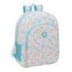 Safta Moos Fiori Mochila Adaptable a Carro - Bolsillos Laterales - Doble Tirador - Hombreras Acolchadas - Bolsillo Frontal - Asa Superior - 19L - 330x140x420mm - Color Blanco