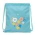 Safta Moos Fiori Saco Plano - Bolsillo con Cremallera - Cierre con Cordones - Material Reciclable - 5L - 350x10x400mm - Color Azul Claro