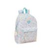 Safta Moos Fiori Mochila para Portatil hasta 14.1" - Bolsillo Frontal - Portabotellas - Tirador Doble - Hombreras Ergonomicas - Asa Superior - 310x130x430mm - Color Rosa Pastel