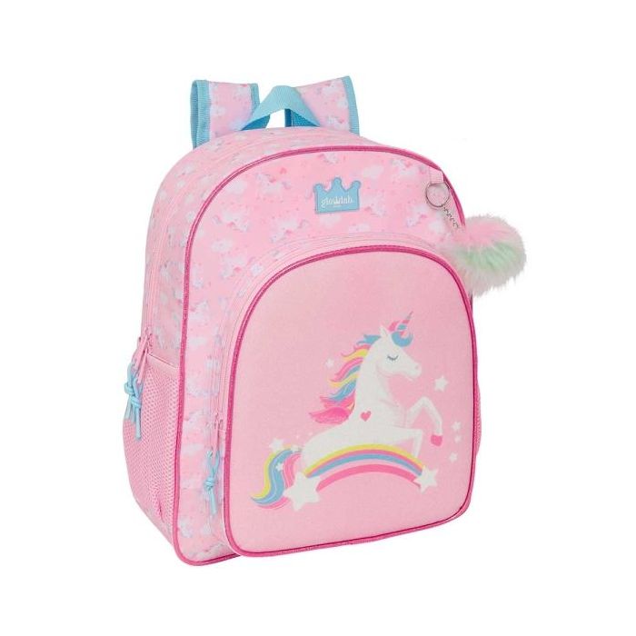 Safta Glowlab Kids Mochila - Adaptable a Carro - Portabotellas - Tirador Doble - Hombreras Acolchadas Ergonomicas - Bolsillo Frontal - Asa de Mano Superior - 15L - 320x120x380mm - Color Rosa