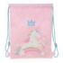 Safta Glowlab Kids Saco Plano - Bolsillo Interior con Cremallera - Cierre con Cordones - 3L - Uso Diario y Escolar - 260x10x340mm - Color Rosa