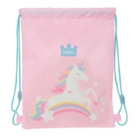 Safta Glowlab Kids Saco Plano - Bolsillo Interior con Cremallera - Cierre con Cordones - 3L - Uso Diario y Escolar - 260x10x340mm - Color Rosa