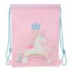 Safta Glowlab Kids Saco Plano - Bolsillo Interior con Cremallera - Cierre con Cordones - 3L - Uso Diario y Escolar - 260x10x340mm - Color Rosa