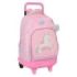 Safta Glowlab Kids Mochila con Carro - Bolsillo Frontal - Portabotellas - Tirador Doble - Hombreras Acolchadas - Tarjeta ID - 33L - 330x220x450mm - Color Rosa