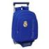 Safta Real Madrid Mochila con Carro - Portabotellas - Hombreras Acolchadas - Mochila Extraible - Carro Resistente - 10L - 27x10x67cm - Color Azul
