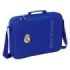 Safta Real Madrid Maletin con Cremallera - Bandolera Ajustable - Asa Forrada - Doble Tirador - Fondo Semirigido - 6L - 380x60x280mm - Color Azul