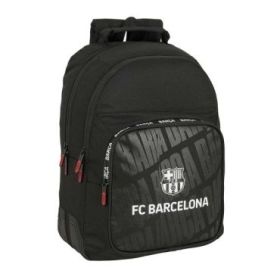Safta F.C.Barcelona Mochila con 2 Compartimentos - Antirozaduras - Adaptable a Carro - Bolsillo Frontal - Portabotellas - Tirador Doble - Hombreras Ergonomicas - 20L - 320x150x420mm - Color Negro