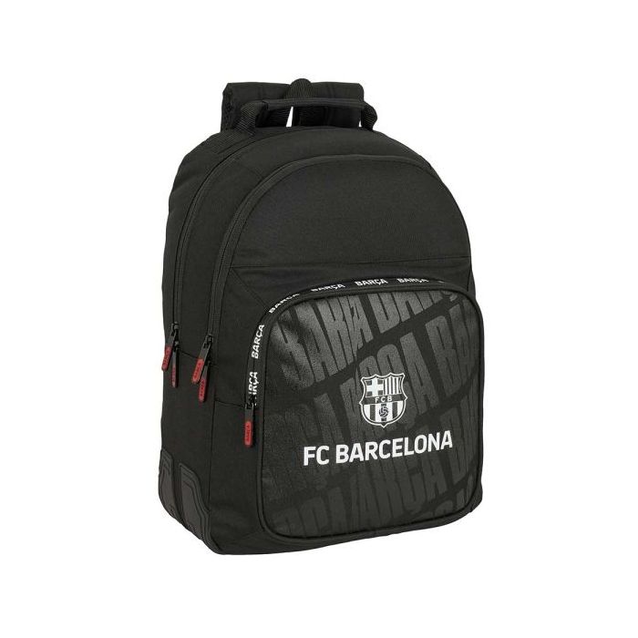 Safta F.C.Barcelona Mochila con 2 Compartimentos - Antirozaduras - Adaptable a Carro - Bolsillo Frontal - Portabotellas - Tirador Doble - Hombreras Ergonomicas - 20L - 320x150x420mm - Color Negro