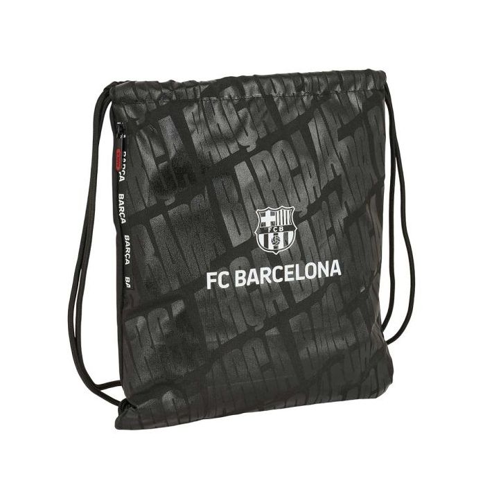Safta F.C.Barcelona Saco Plano - Bolsillo con Cremallera - Cierre con Cordones - 5L - Resistente y Practico - 350x10x400mm - Color Gris