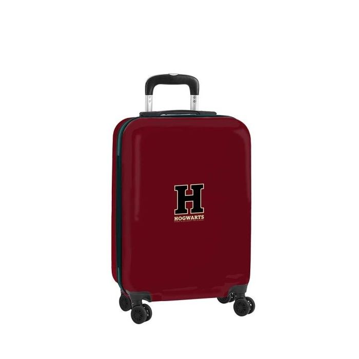 Safta Harry Potter Hogwarts Maleta Trolley de Cabina 20” - Cierre con Candado - Bolsillo de Red - Cintas Elasticas - Ruedas Giratorias - 40.10L - 345x200x550mm - Color Rojo Oscuro