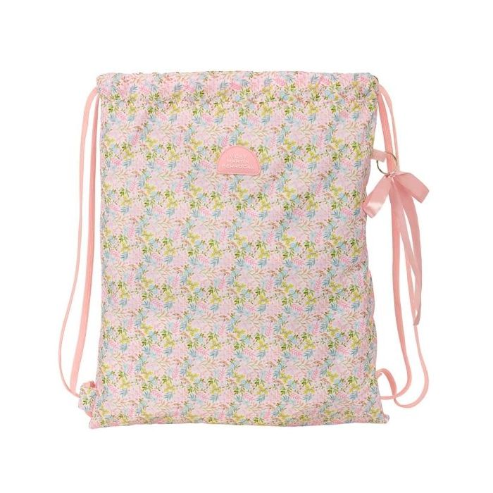 Safta VMB Saco Plano - Bolsillo con Cremallera - Cierre con Cordones - 5L - 350x10x400mm - Color Rosa