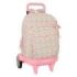 Safta VMB Mochila con Carro - 33L - Ruedas Antivibracion - Bolsillo Frontal - Portabotellas - Tirador Doble - Hombreras Acolchadas - Incluye Tarjeta ID - 330x220x450mm - Color Rosa