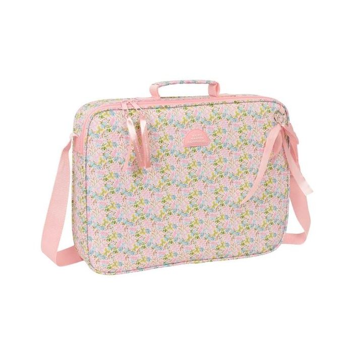 Safta VMB Maletin con Cremallera - Bandolera Ajustable - Asa Forrada - Doble Tirador - Fondo Semirigido - 6L - 380x60x280mm - Color Rosa