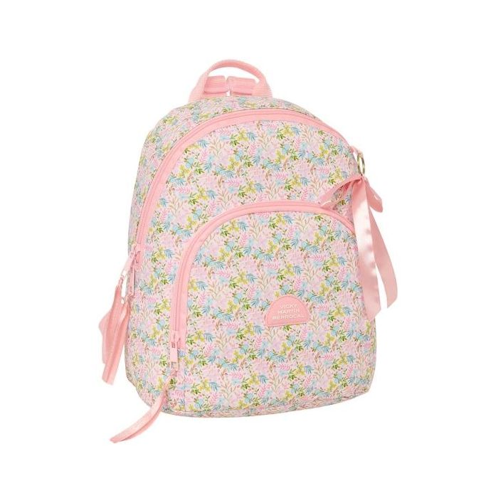 Safta VMB Mini Mochila - Bolsillo Frontal - Cremallera Doble - Bolsillo Interior - Bolsillo Trasero con Cremallera - Hombreras Ajustables - Asa Superior - 250x130x300mm - Color Rosa