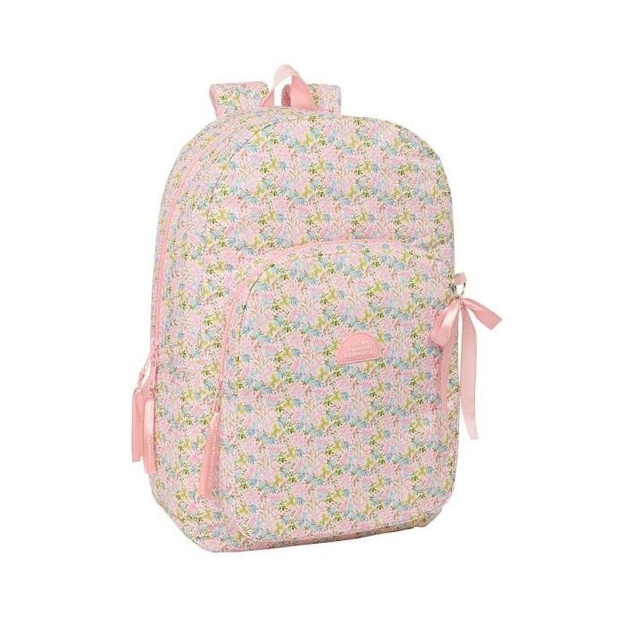Safta VMB Mochila Adaptable a Carro - Tirador Doble - Bolsillo Frontal - Hombreras Acolchadas - Asa Superior - 19.30L - 300x140x460mm - Color Rosa