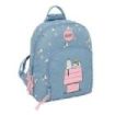 Safta Snoopy Mini Mochila - Bolsillo Frontal - Tirador Doble - Bolsillo Interior - Bolsillo Trasero Seguro - Hombreras Ajustables - Asa Superior - 250x130x300mm - Color Azul