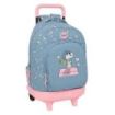 Safta Snoopy Mochila con Carro - Extraible - Bolsillo Frontal - Portabotellas - Tirador Doble - Hombreras Acolchadas - Asa Acolchada - Tarjeta ID - Bandeja PVC - 33L - 330x220x450mm - Color Azul
