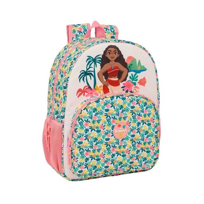 Safta Vaiana Mochila Adaptable a Carro - Bolsillos Laterales - Doble Tirador - Ergonomia Acolchada - Bolsillo Frontal - Asa Superior - 330x140x420mm - Color Verde