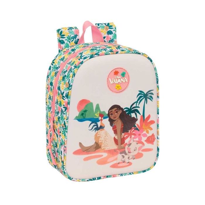 Safta Vaiana Mochila Guarderia - Adaptable a Carro - Cremallera - Tarjeta de Identificacion - Asa Superior - 6L - 220x100x270mm - Color Verde