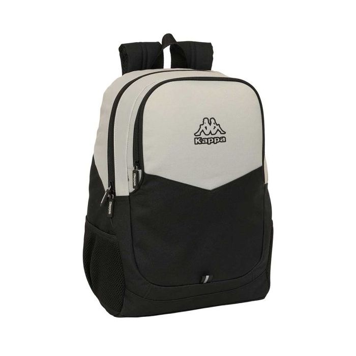 Safta Kappa Grey Mochila Adaptable a Carro - Portabotellas - Dos Compartimentos Grandes - Tirador Doble - Hombreras Ergonomicas y Acolchadas - Asa de Mano - 23L - 320x160x440mm - Color Negro y Gris