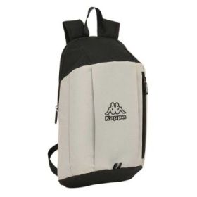 Safta Kappa Grey Mini Mochila - Hombreras Ergonomicas - Cremallera - Asa Superior - 8.5L - Uso Diario - Acolchado Comodo - 220x100x390mm - Color Negro y Gris