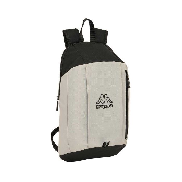 Safta Kappa Grey Mini Mochila - Hombreras Ergonomicas - Cremallera - Asa Superior - 8.5L - Uso Diario - Acolchado Comodo - 220x100x390mm - Color Negro y Gris