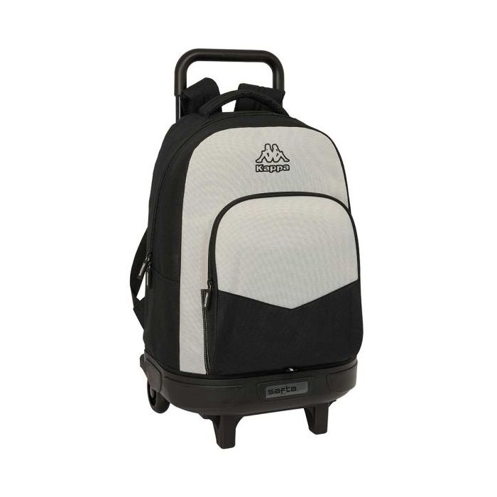 Safta Kappa Grey Mochila con Carro - Extraible - Bolsillo Frontal - Portabotellas - Hombreras Acolchadas - Asa Acolchada - Tarjeta ID - Bandeja PVC - 33L - 330x220x450mm - Color Negro y Gris