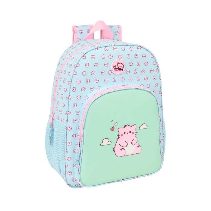 Safta Pembe The Pink Cat Mochila Adaptable a Carro - Adaptable a Carro - Bolsillos Laterales - Tirador Doble - Hombreras Acolchadas - Asa Superior - 19L - 330x140x420mm - Color Azul Claro