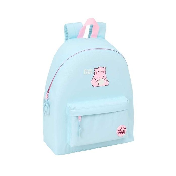 Safta Pembe The Pink Cat Mochila - Bolsillo Frontal - Hombreras Acolchadas - Doble Tirador en Cremallera - Asa Superior - 20.80L - 330x150x420mm - Color Azul Claro