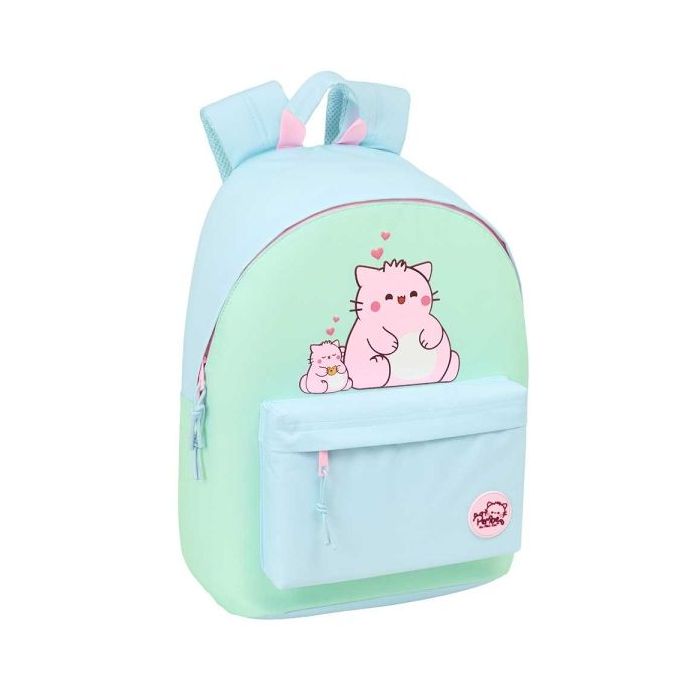 Safta Pembe The Pink Cat Mochila para Portatil hasta 14.1" - Bolsillo para Tablet - Tirador Doble - Hombreras Ergonomicas - Espalda Transpirable - 20L - 310x160x410mm - Color Azul Claro
