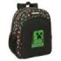 Safta Minecraft Mochila - Adaptable a Carro - Portabotellas - Tirador Doble - Hombreras Acolchadas - Espalda Ergonomica - Bolsillo Frontal - Asa de Mano Superior - 15 L - 320x120x380mm - Color Negro