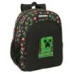 Safta Minecraft Mochila - Adaptable a Carro - Portabotellas - Tirador Doble - Hombreras Acolchadas - Espalda Ergonomica - Bolsillo Frontal - Asa de Mano Superior - 15 L - 320x120x380mm - Color Negro
