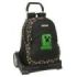 Safta Minecraft Mochila con Carro - Portabotellas - Dos Compartimentos Grandes - Tirador Doble - Hombreras y Espalda Acolchadas - Asa de Mano - Mochila Extraible - 22.5L - 320x160x440mm - Color Negro
