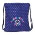 Safta Benetton Drop Saco Plano - Bolsillo con Cremallera - Cierre con Cordones - 5L - Compacto y Portatil - Material Resistente - Uso Diario Versatil - 350x10x400mm - Color Azul Oscuro