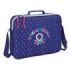 Safta Benetton Drop Maletin con Cremallera - Bandolera Ajustable - Asa Forrada - Doble Tirador - Fondo Semirigido - 6L - 380x60x280mm - Color Azul Oscuro