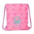 Safta Benetton Heart Saco Plano - Bolsillo con Cremallera - Cierre con Cordones - 5L - Ligero y Portatil - 350x10x400mm - Color Rosa
