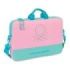 Safta Benetton Dolce Maletin para Portatil hasta 15.6" - Interior Acolchado - Bandolera Ajustable - Asas en la Parte Superior - Doble Tirador - 4L - 400x40x270mm - Color Rosa Pastel