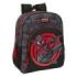 Safta Miles Morales Mochila - Adaptable a Carro - Portabotellas - Tirador Doble - Hombreras Ergonomicas Acolchadas - Bolsillo Frontal - Asa de Mano Superior - 15L - 320x120x380mm - Color Negro y Rojo