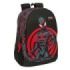 Safta Miles Morales Mochila Adaptable a Carro - Portabotellas - Compartimentos Grandes - Tirador Doble - Hombreras Ergonomicas - Asa de Mano Superior - 23L - 320x160x440mm - Color Negro y Rojo