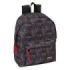 Safta Miles Morales Mochila - Bolsillo Frontal - Hombreras Acolchadas - Doble Tirador en Cremallera - Asa Superior - 20.80L - 330x150x420mm - Color Negro y Rojo