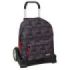 Safta Miles Morales Mochila con Carro - Cremallera - Tirador Doble - Asa Superior - Mochila Extraible - Carro con Ruedas - Ruedas Antivibracion - 20.79L - 330x150x420mm - Color Negro y Rojo