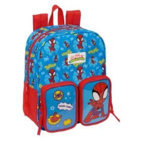 Safta Spidey Mochila Guarderia - Adaptable a Carro - Bolsillo Frontal - Tarjeta de Identificacion - Asa de Mano - 6L - 220x100x270mm - Color Rojo y Azul