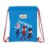 Safta Spidey Saco Plano - Bolsillo con Cremallera - Cierre con Cordones - 3L - 260x10x340mm - Color Rojo y Azul