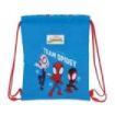 Safta Spidey Saco Plano - Bolsillo con Cremallera - Cierre con Cordones - 3L - 260x10x340mm - Color Rojo y Azul