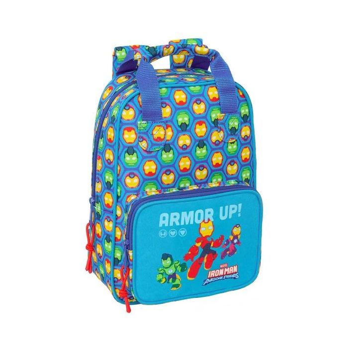 Safta Iron Man Mochila Infantil - Bolsillo Frontal - Tarjeta ID - Hombreras Acolchadas - Asa Forrada - 4.50L - 200x80x280mm - Color Azul
