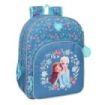 Safta Frozen Mochila Adaptable a Carro - Portabotellas - Tirador Doble - Hombreras Ergonomicas - Espalda Acolchada - Bolsillo Frontal - Asa de Mano Superior - 330x140x420mm - Color Azul